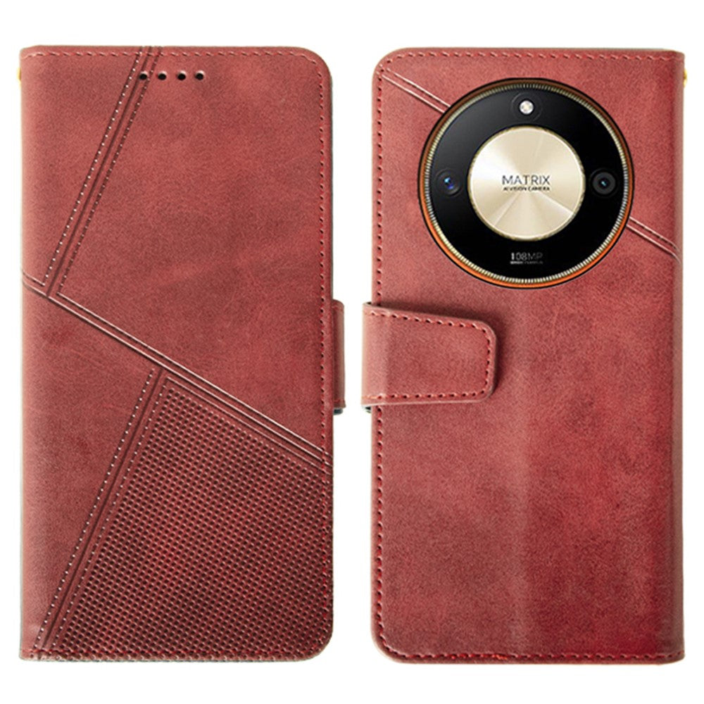 IDEWEI For Honor X9b 5G Case PU Leather Stand Phone Cover with Calf Texture