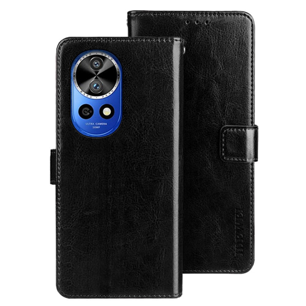 IDEWEI För Huawei Nova 12 Pro 5G / Nova 12 Ultra 5G Skal Crazy Horse Textur Flip Stand Reptåligt Mobilskal