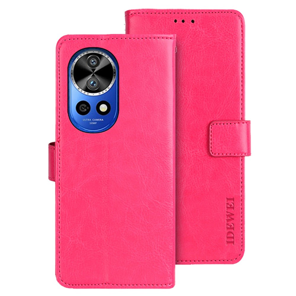 IDEWEI För Huawei Nova 12 Pro 5G / Nova 12 Ultra 5G Skal Crazy Horse Textur Flip Stand Reptåligt Mobilskal