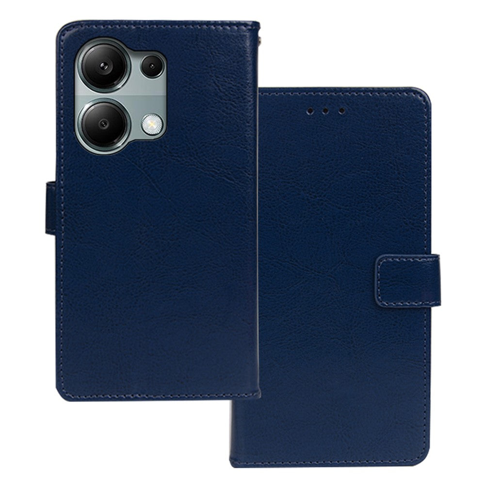 IDEWEI För Xiaomi Redmi Note 13 Pro 4G / Poco M6 Pro 4G Skal Crazy Horse Texture Läder Mobilskal