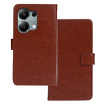 IDEWEI För Xiaomi Redmi Note 13 Pro 4G / Poco M6 Pro 4G Skal Crazy Horse Texture Läder Mobilskal