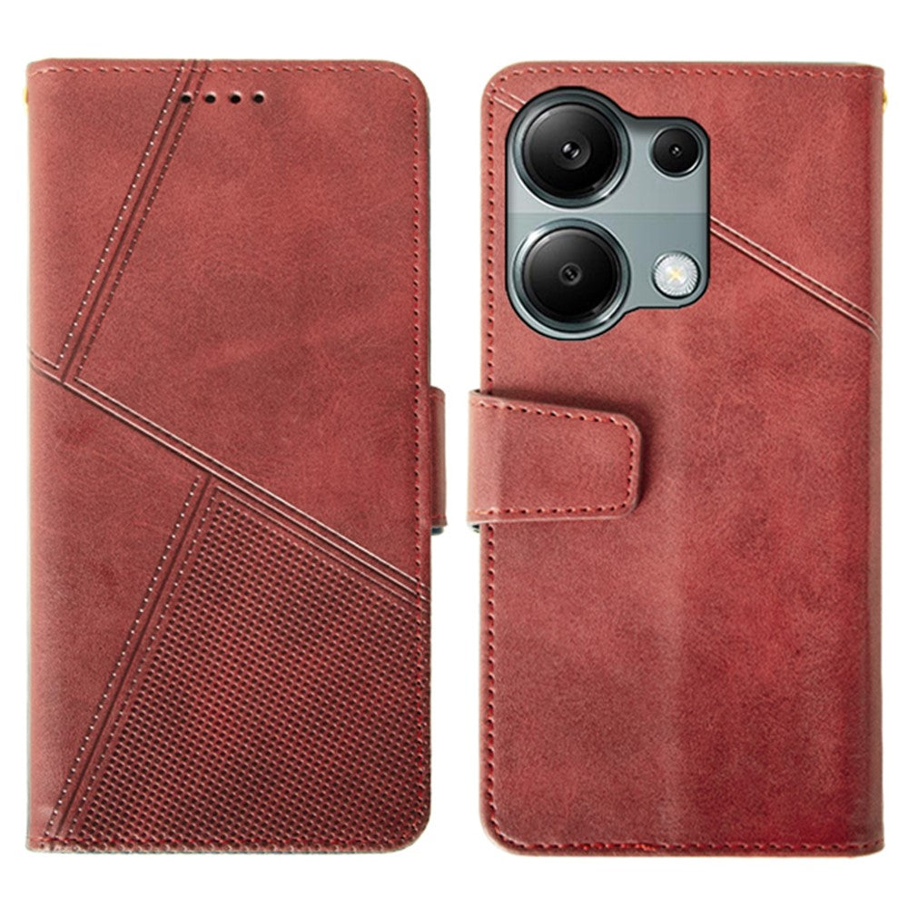 IDEWEI For Xiaomi Redmi Note 13 Pro 4G / Poco M6 Pro 4G Case Calf Texture Card Holder Phone Cover