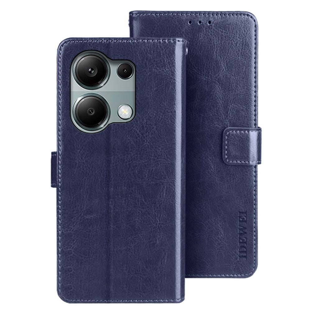 IDEWEI For Xiaomi Redmi Note 13 Pro 4G / Poco M6 Pro 4G Case Magnetic Clasp Leather Anti-fall Phone Cover