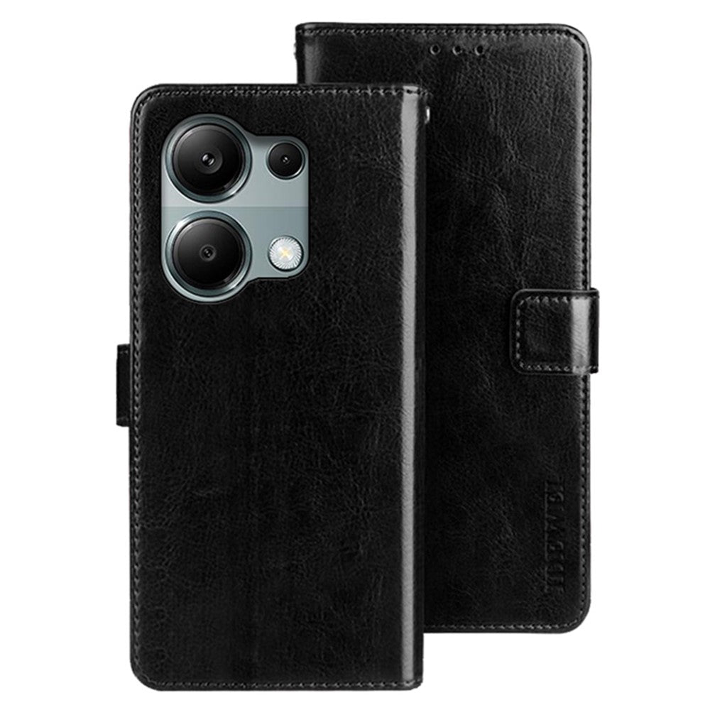 IDEWEI For Xiaomi Redmi Note 13 Pro 4G / Poco M6 Pro 4G Case Magnetic Clasp Leather Anti-fall Phone Cover