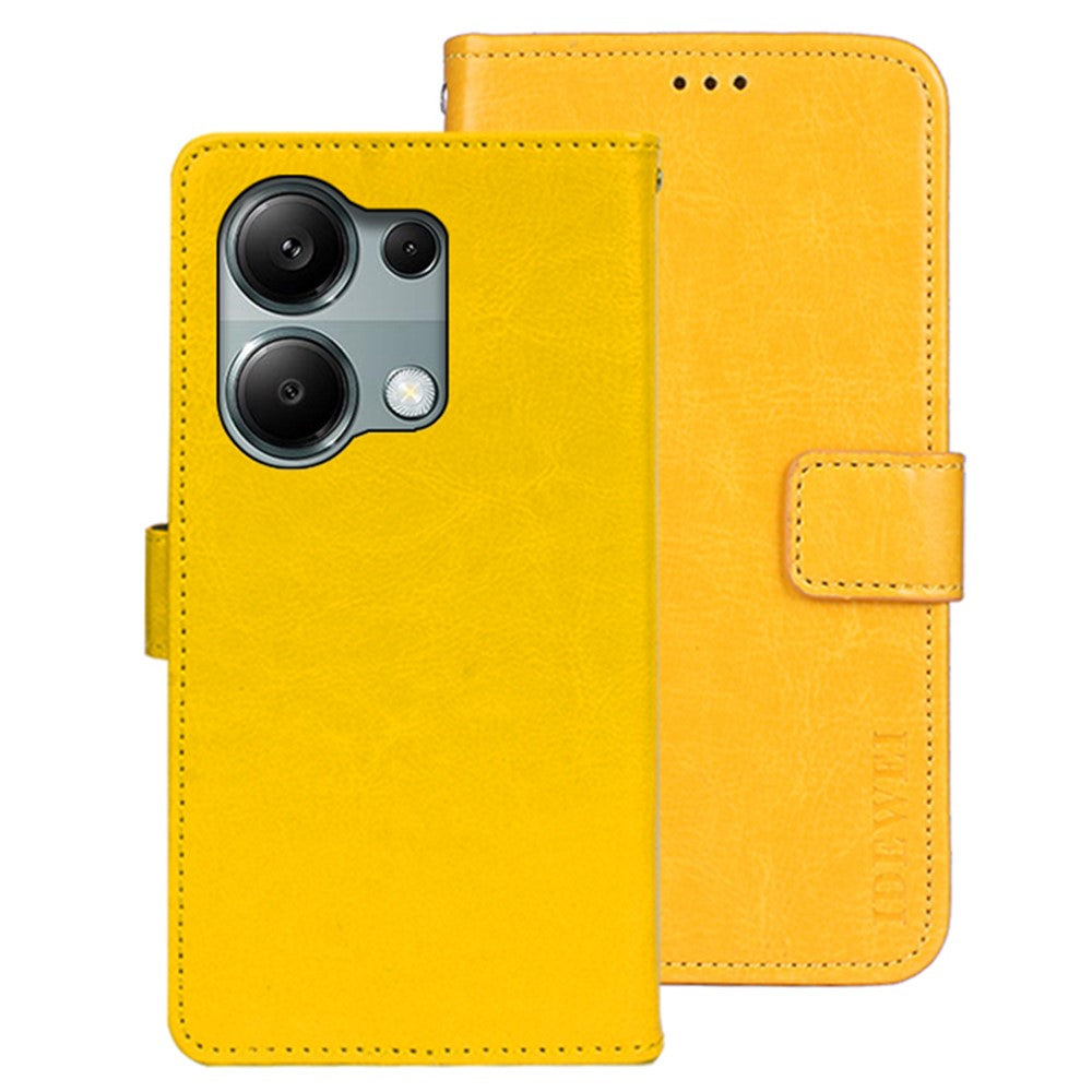 IDEWEI For Xiaomi Redmi Note 13 Pro 4G / Poco M6 Pro 4G Case Magnetic Clasp Leather Anti-fall Phone Cover