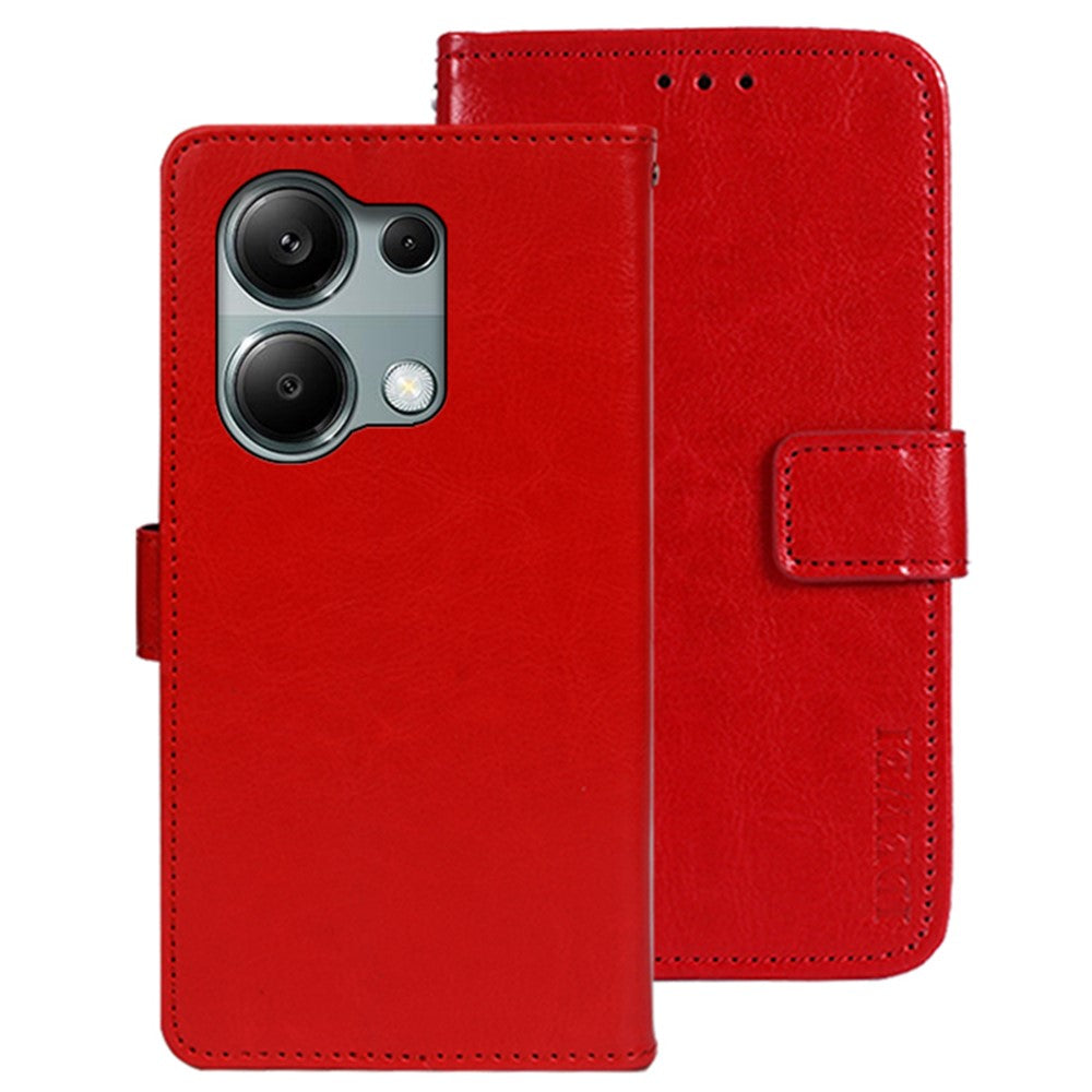 IDEWEI For Xiaomi Redmi Note 13 Pro 4G / Poco M6 Pro 4G Case Magnetic Clasp Leather Anti-fall Phone Cover