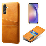 Til Samsung Galaxy A35 5G Telefoncover Læder+PC Stødsikkert Cover med Dobbelt Kortlommer