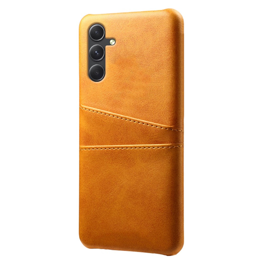 Til Samsung Galaxy A35 5G Telefoncover Læder+PC Stødsikkert Cover med Dobbelt Kortlommer
