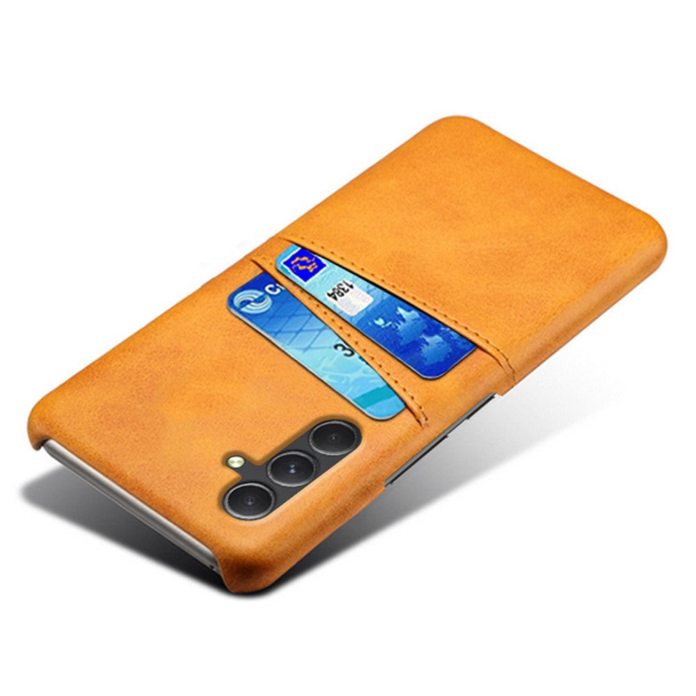 Til Samsung Galaxy A35 5G Telefoncover Læder+PC Stødsikkert Cover med Dobbelt Kortlommer
