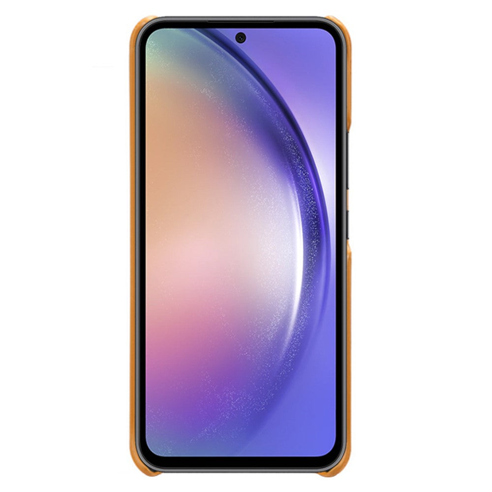 Til Samsung Galaxy A35 5G Telefoncover Læder+PC Stødsikkert Cover med Dobbelt Kortlommer