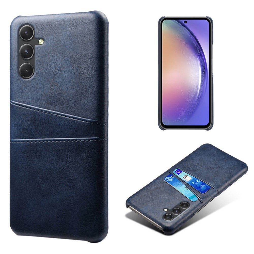 Til Samsung Galaxy A35 5G Telefoncover Læder+PC Stødsikkert Cover med Dobbelt Kortlommer