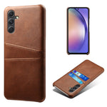 Til Samsung Galaxy A35 5G Telefoncover Læder+PC Stødsikkert Cover med Dobbelt Kortlommer