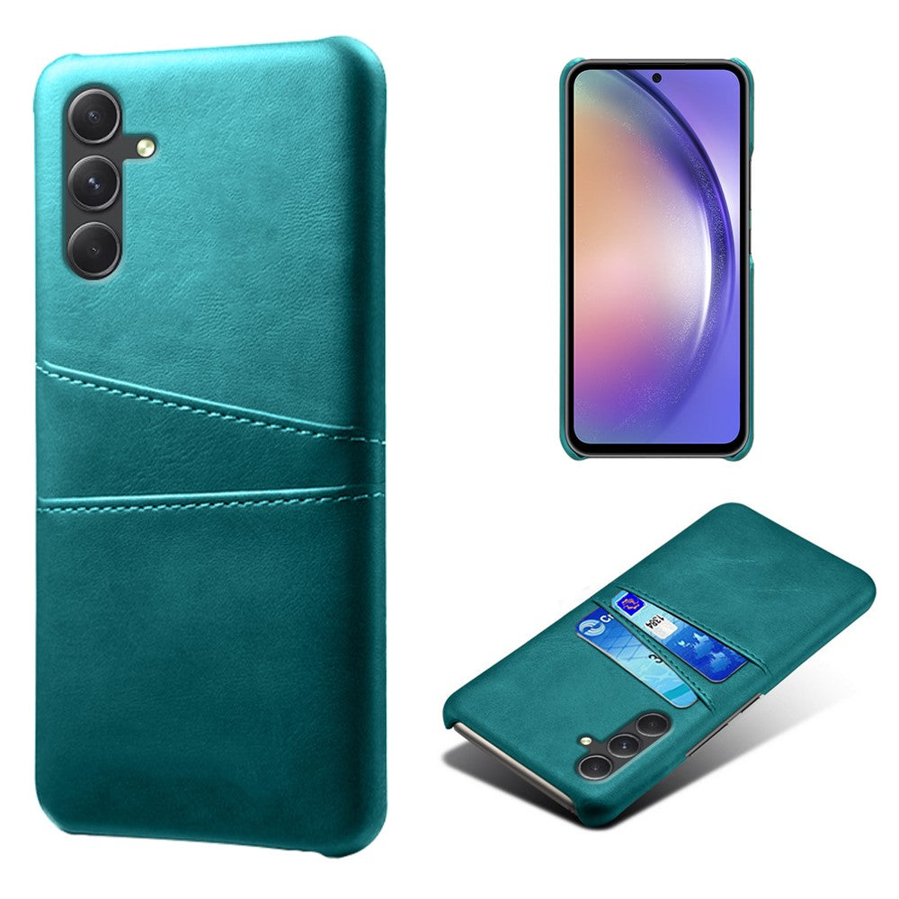 Stødsikkert telefoncover til Samsung Galaxy A55 5G PU læder+PC cover med dobbelt kortplads