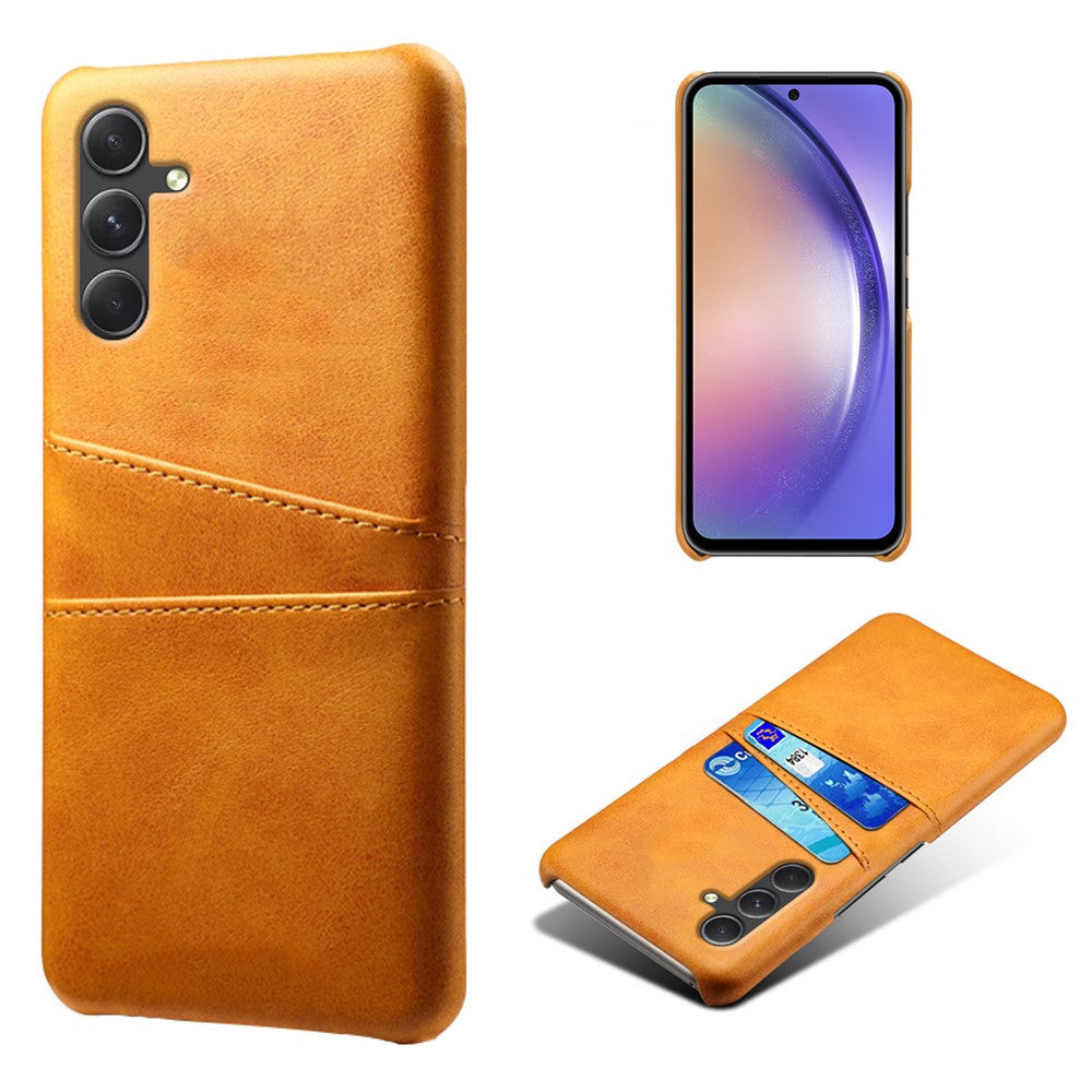 Stødsikkert telefoncover til Samsung Galaxy A55 5G PU læder+PC cover med dobbelt kortplads