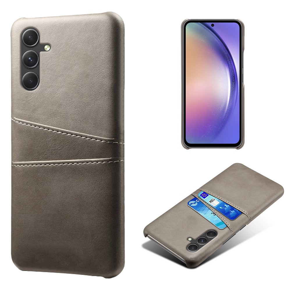 Stødsikkert telefoncover til Samsung Galaxy A55 5G PU læder+PC cover med dobbelt kortplads