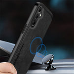 For Samsung Galaxy S23 FE Case Shockproof TPU+PU Cell Phone Cover Built-in Metal Sheet