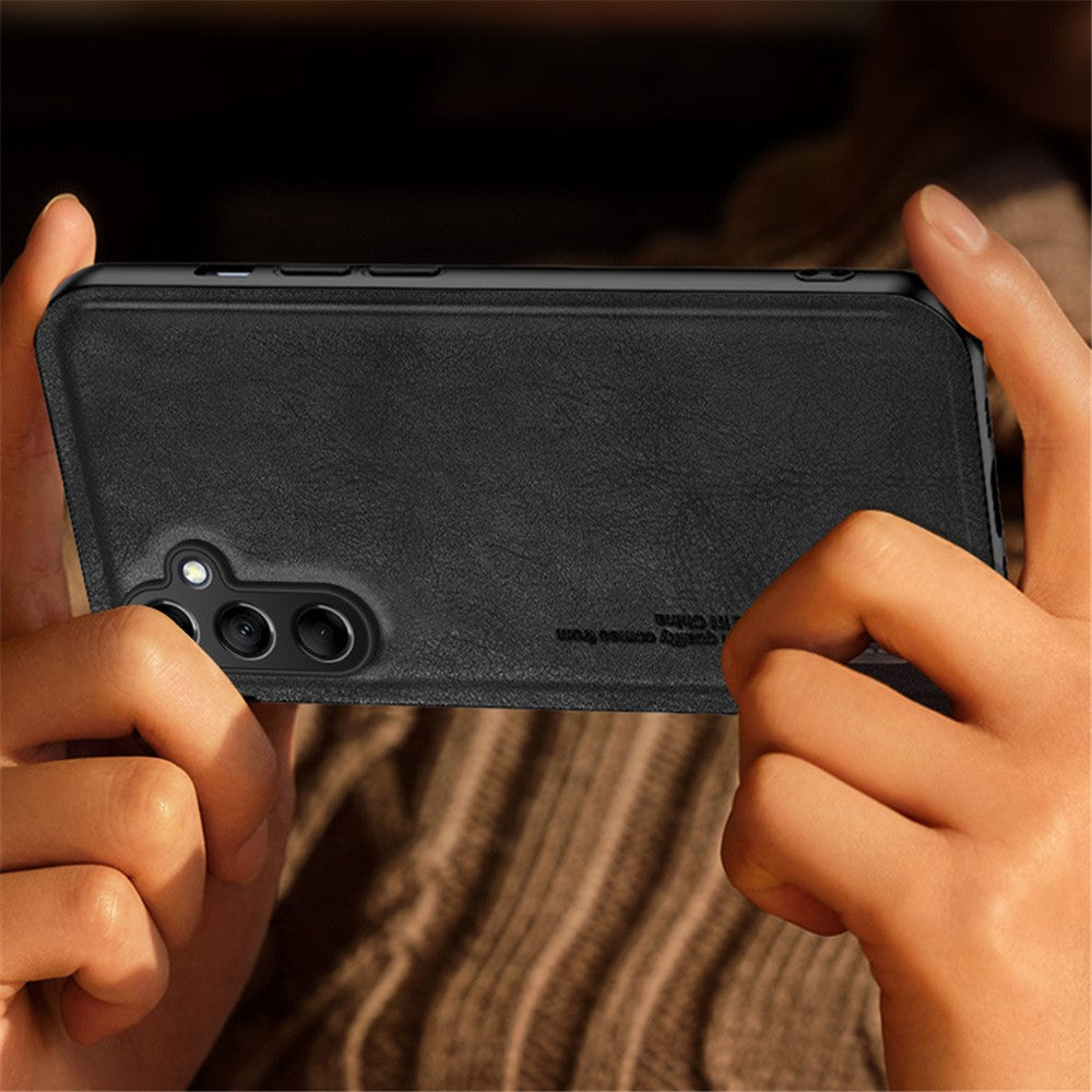 For Samsung Galaxy S23 FE Case Shockproof TPU+PU Cell Phone Cover Built-in Metal Sheet