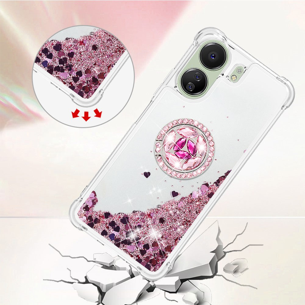For Xiaomi Redmi 13C 4G / 13C 5G / 13R 5G / Poco M6 5G / Poco C65 4G TPU Case Kickstand Quicksand Phone Cover