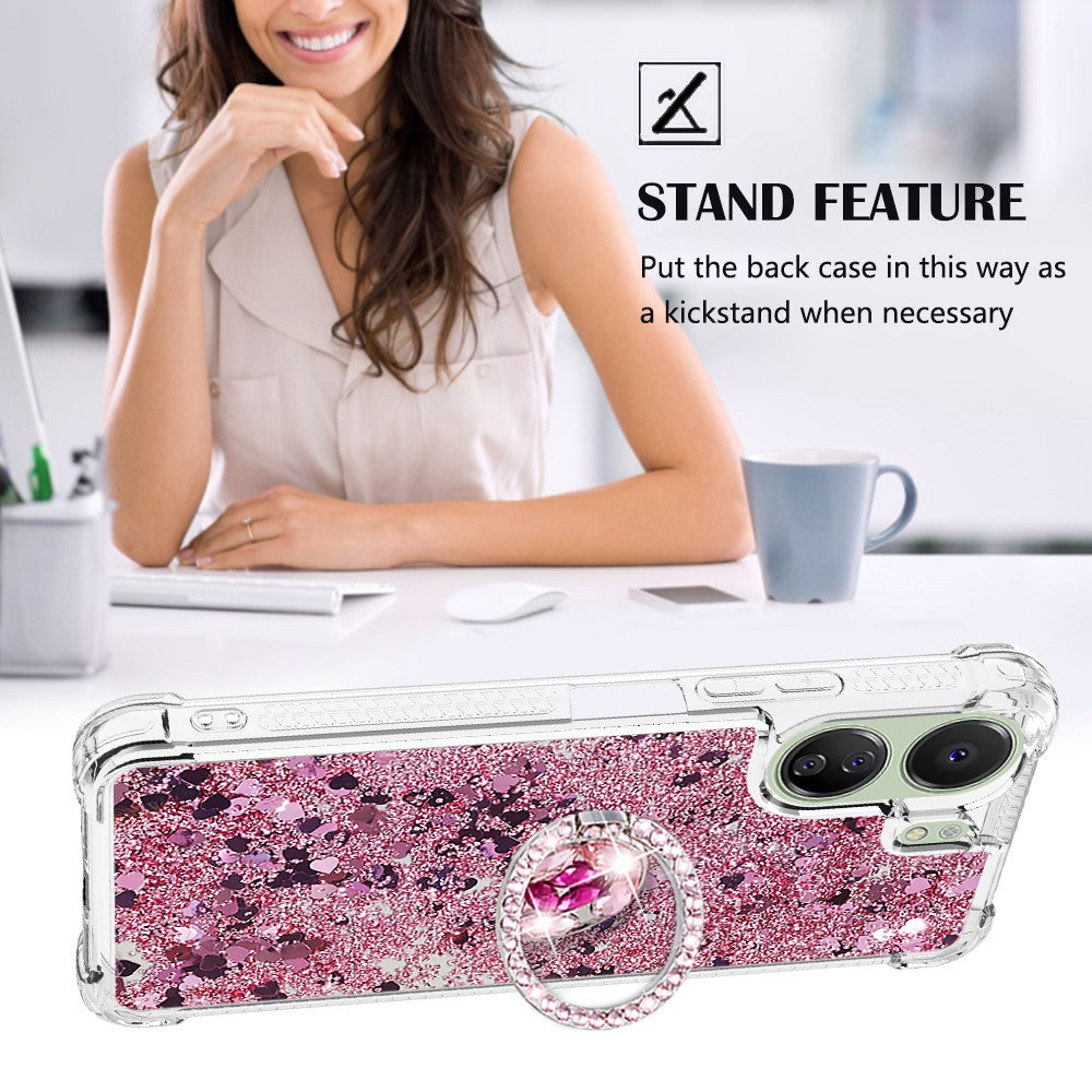 For Xiaomi Redmi 13C 4G / 13C 5G / 13R 5G / Poco M6 5G / Poco C65 4G TPU Case Kickstand Quicksand Phone Cover