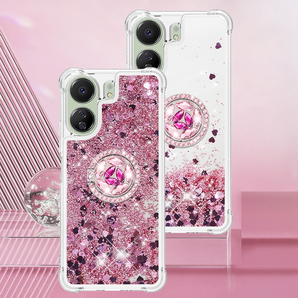 For Xiaomi Redmi 13C 4G / 13C 5G / 13R 5G / Poco M6 5G / Poco C65 4G TPU Case Kickstand Quicksand Phone Cover