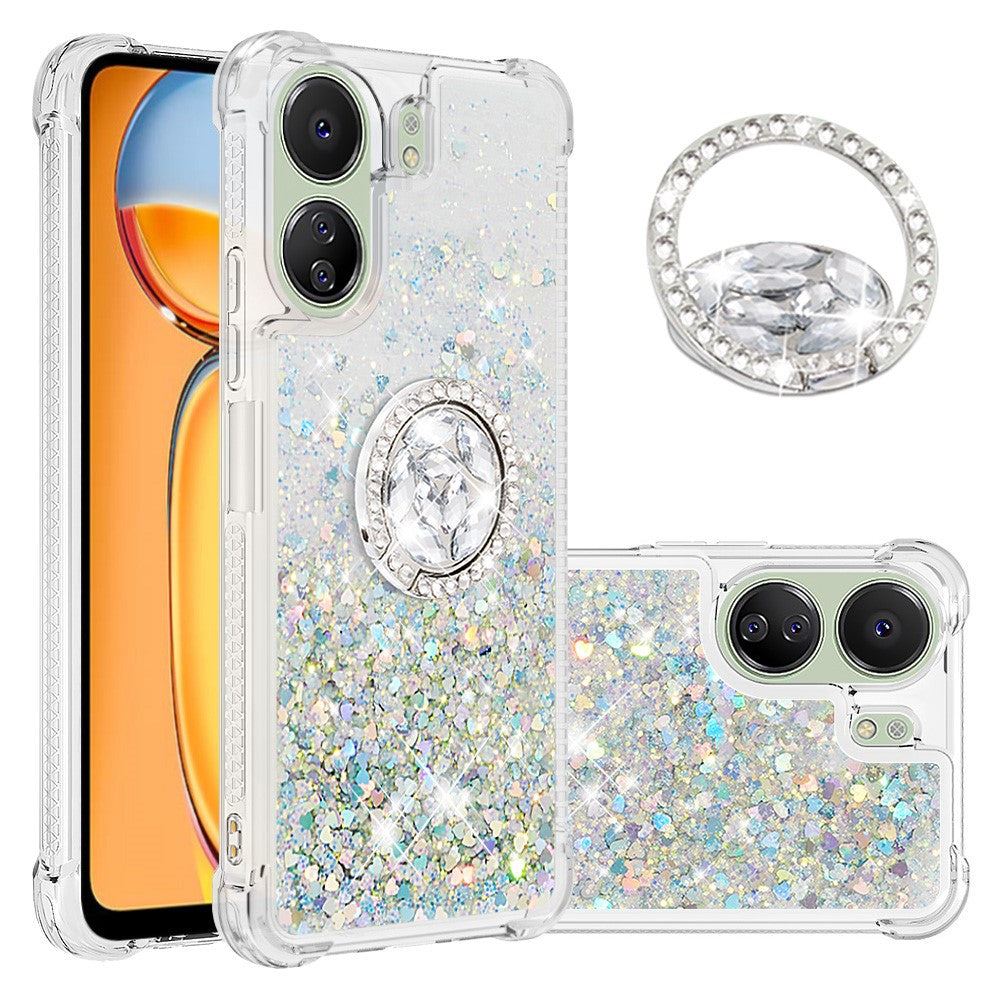For Xiaomi Redmi 13C 4G / 13C 5G / 13R 5G / Poco M6 5G / Poco C65 4G TPU Case Kickstand Quicksand Phone Cover