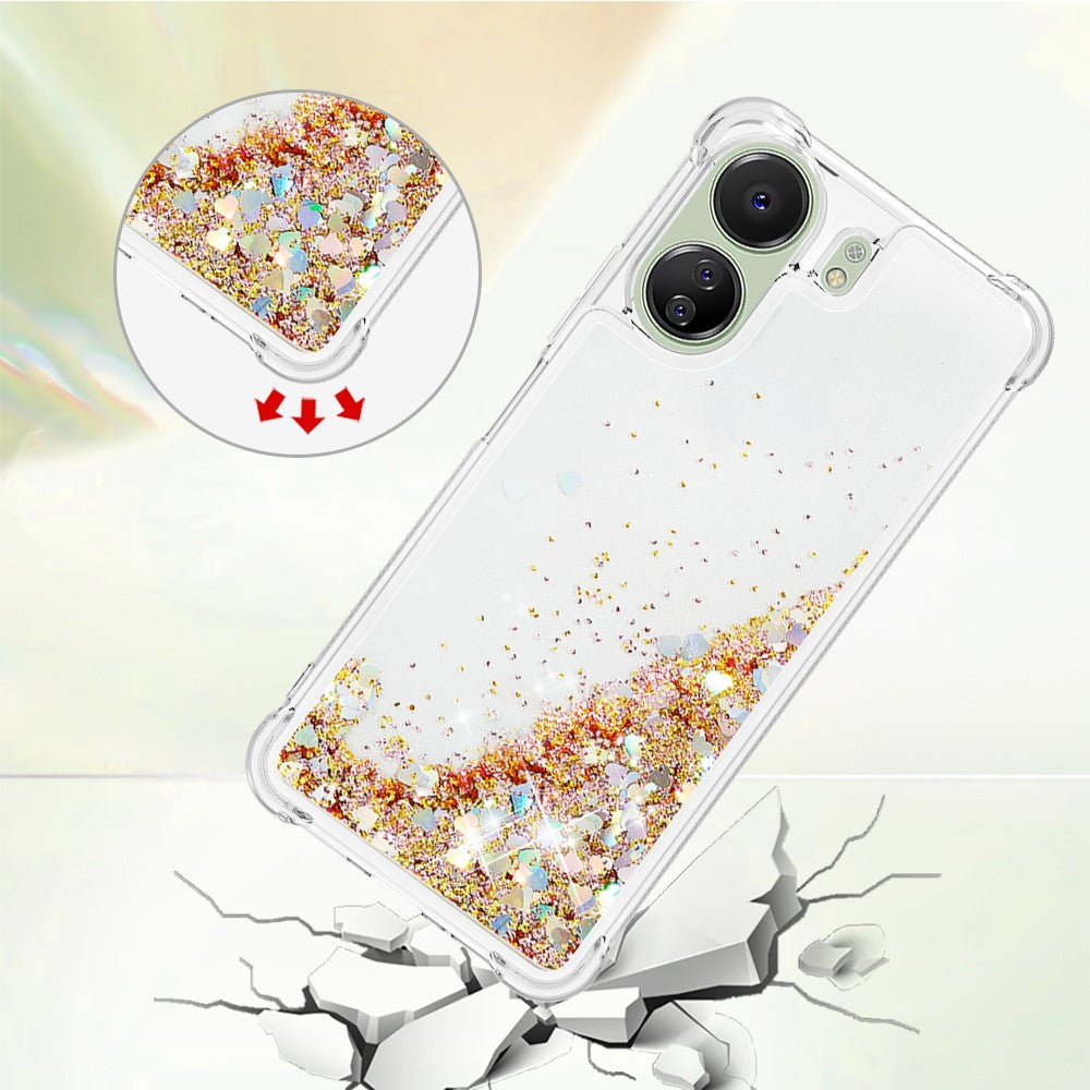 For Xiaomi Redmi 13C 4G / 13C 5G / 13R 5G / Poco M6 5G / Poco C65 4G TPU Case Glitter Quicksand Shockproof Phone Back Cover