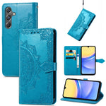 Til Samsung Galaxy A15 4G / A15 5G Cover med Præget Mandala Mønster i Læder
