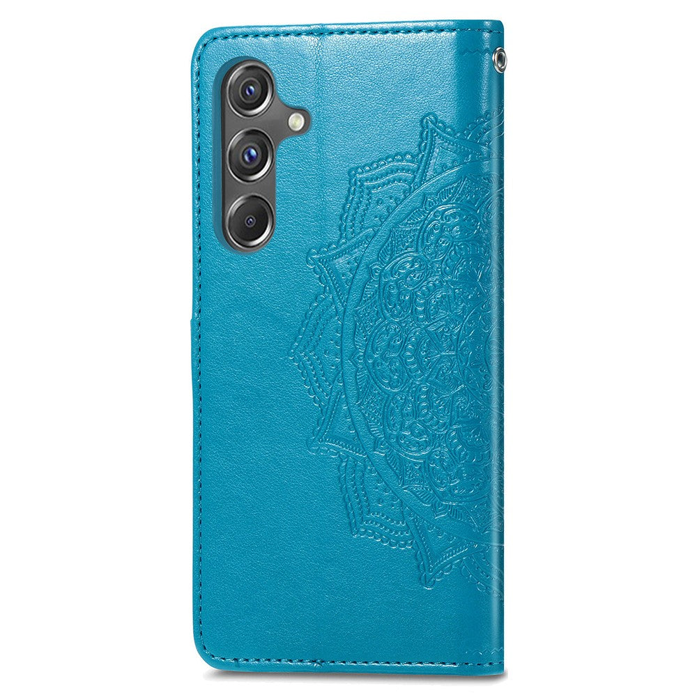 Til Samsung Galaxy A15 4G / A15 5G Cover med Præget Mandala Mønster i Læder