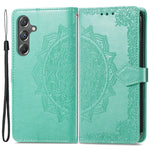 Til Samsung Galaxy A15 4G / A15 5G Cover med Præget Mandala Mønster i Læder