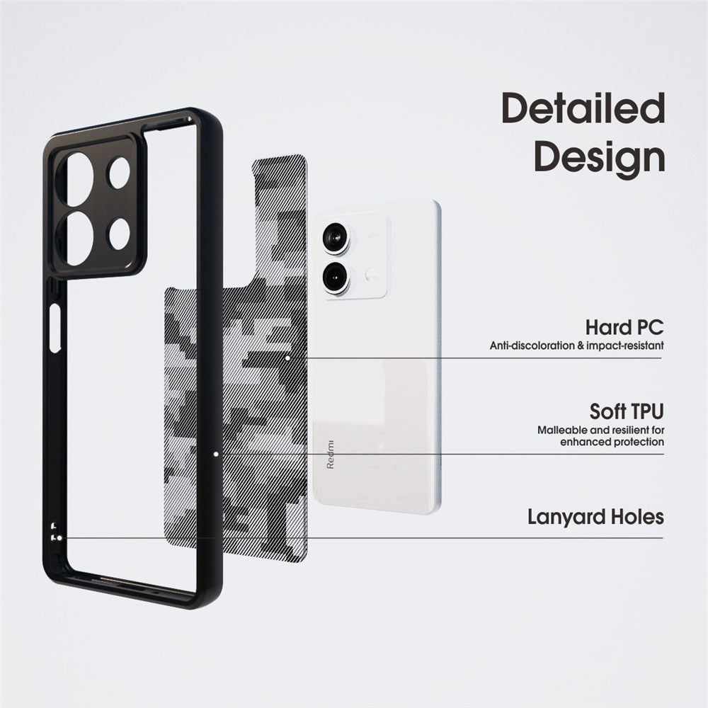 IBMRS För Xiaomi Redmi Note 13 4G Skal Slim-Fit TPU+PC Skal Mobilmobilfodral