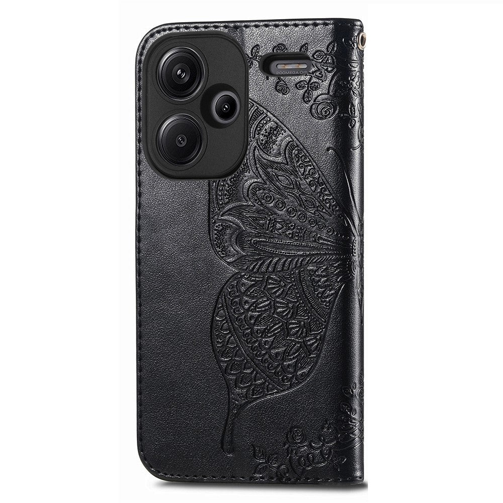 Xiaomi Redmi Note 13 Pro+ 5G Plånboksfodral med tryckt fjärilsmönster i PU-läder