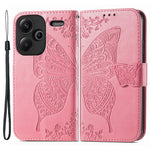 Xiaomi Redmi Note 13 Pro+ 5G Plånboksfodral med tryckt fjärilsmönster i PU-läder