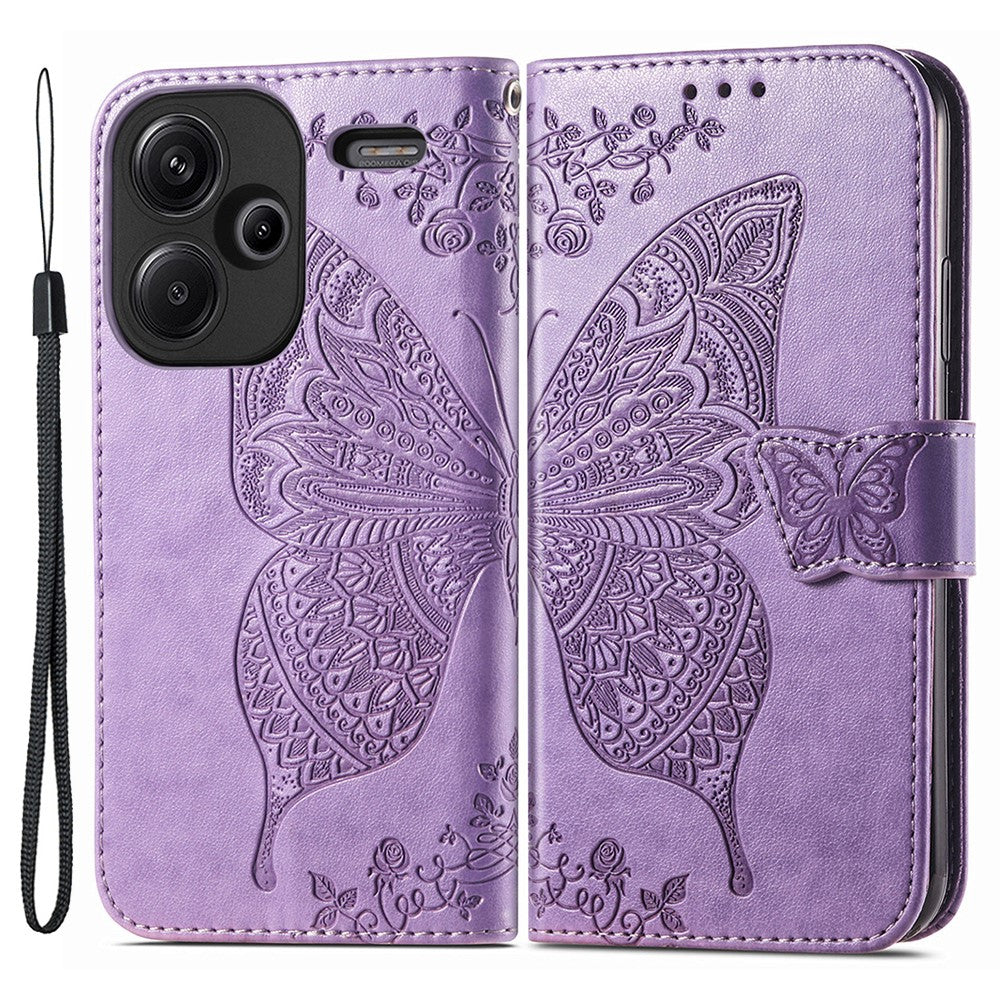 For Xiaomi Redmi Note 13 Pro+ 5G Wallet Case Imprinted Butterfly Pattern PU Leather Phone Cover