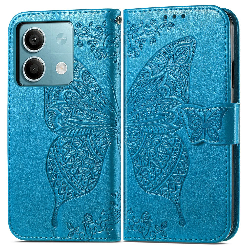 For Xiaomi Redmi Note 13 5G Case Butterfly Pattern Folio PU Leather Stand Phone Cover