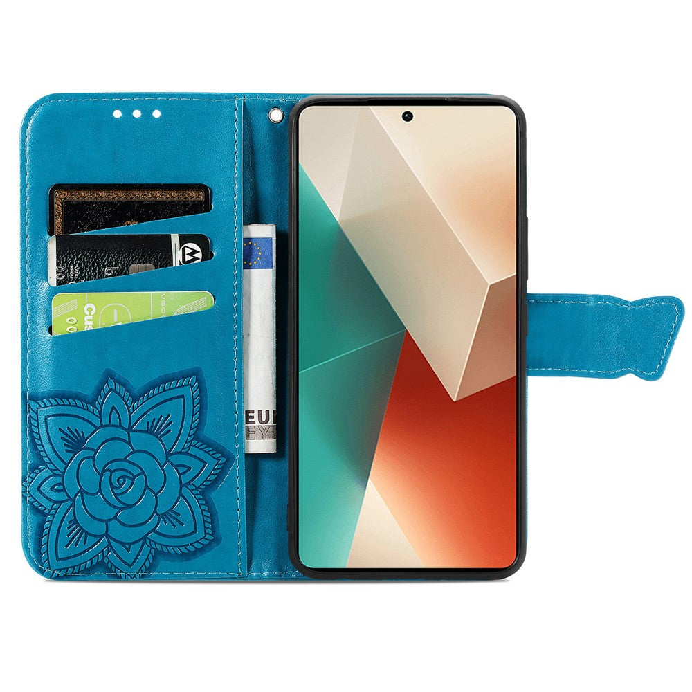 For Xiaomi Redmi Note 13 5G Case Butterfly Pattern Folio PU Leather Stand Phone Cover