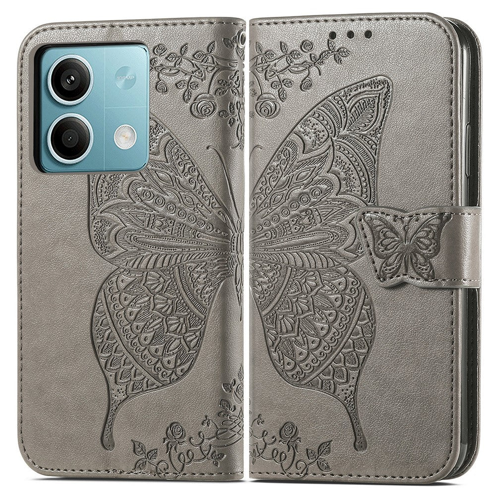 For Xiaomi Redmi Note 13 5G Case Butterfly Pattern Folio PU Leather Stand Phone Cover