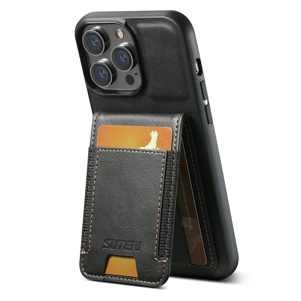 SUTENI H03 For iPhone 11 Pro Waxy Texture Case PU Leather Kickstand Phone Cover