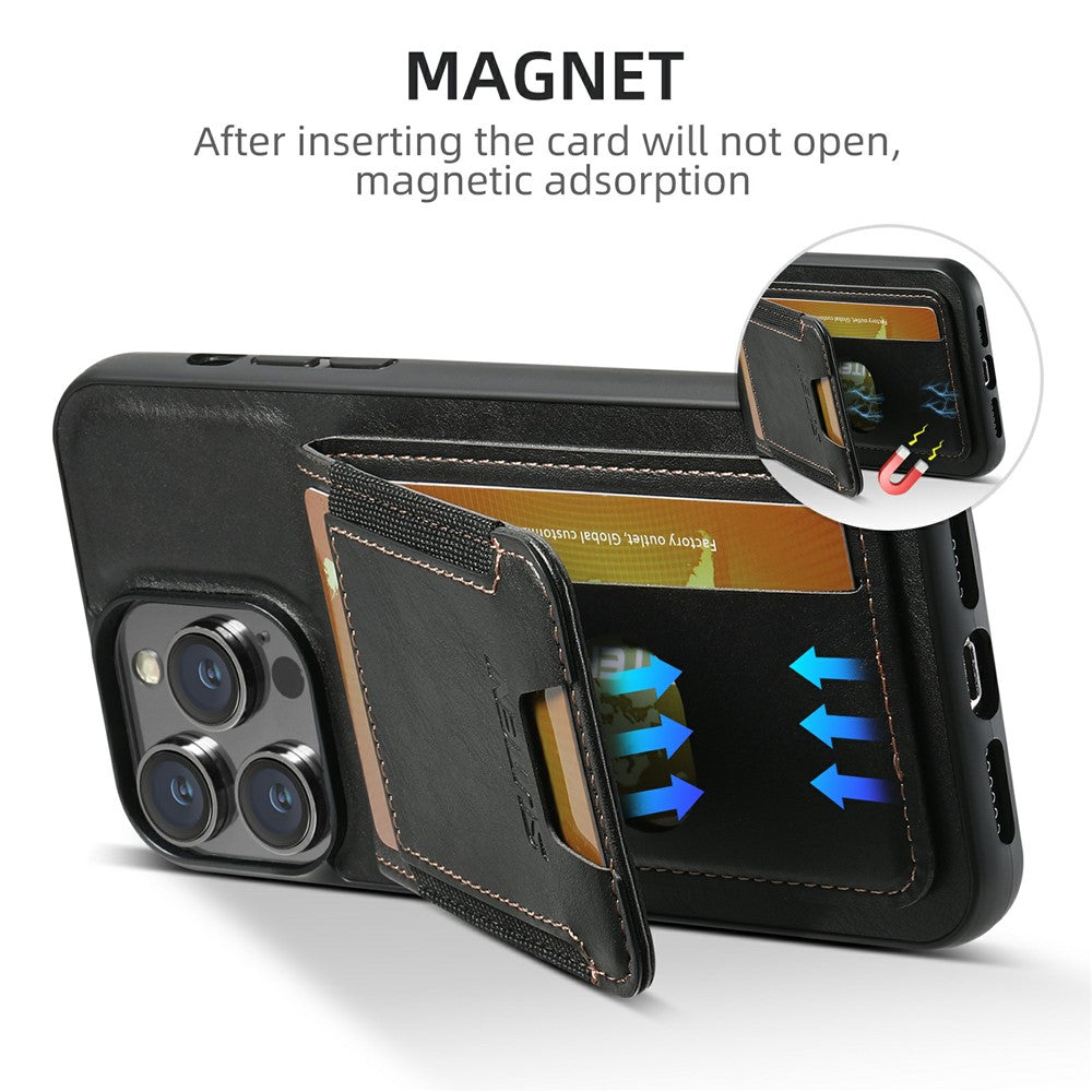 SUTENI H03 For iPhone 11 Pro Waxy Texture Case PU Leather Kickstand Phone Cover