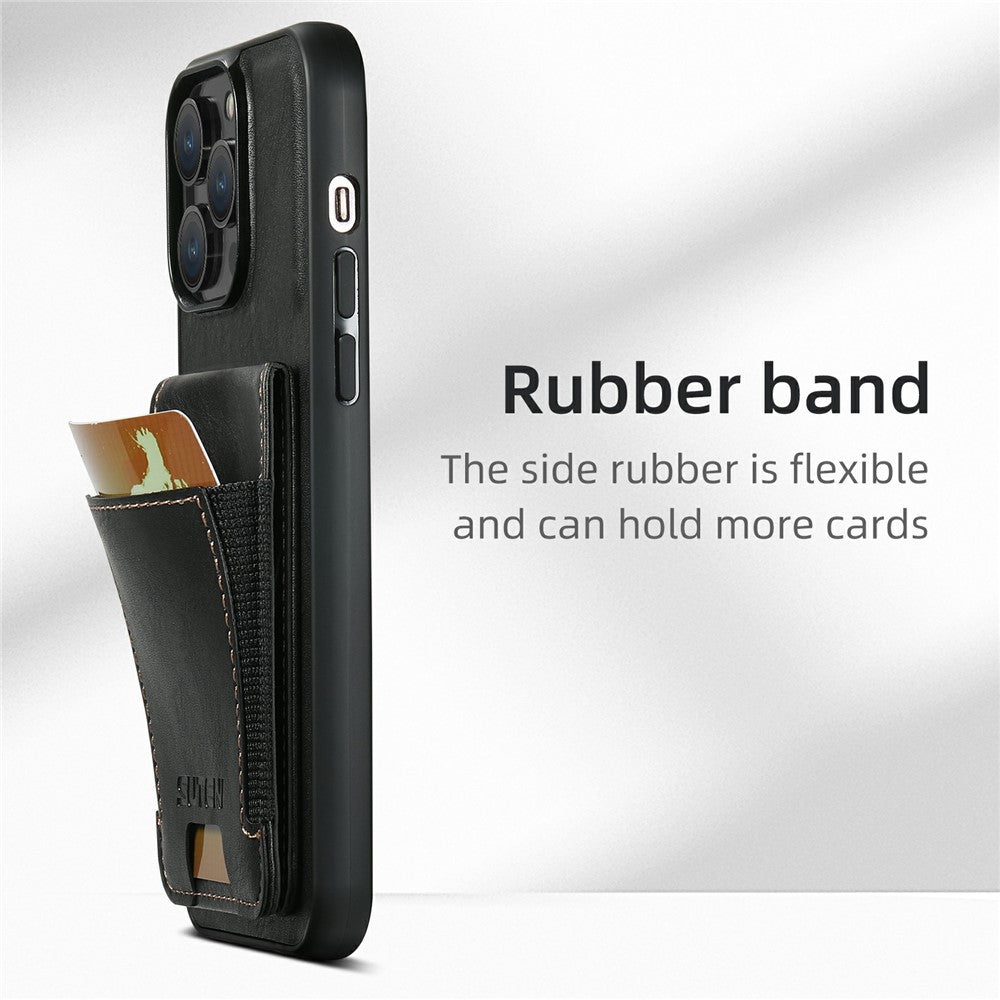 SUTENI H03 For iPhone 11 Pro Waxy Texture Case PU Leather Kickstand Phone Cover