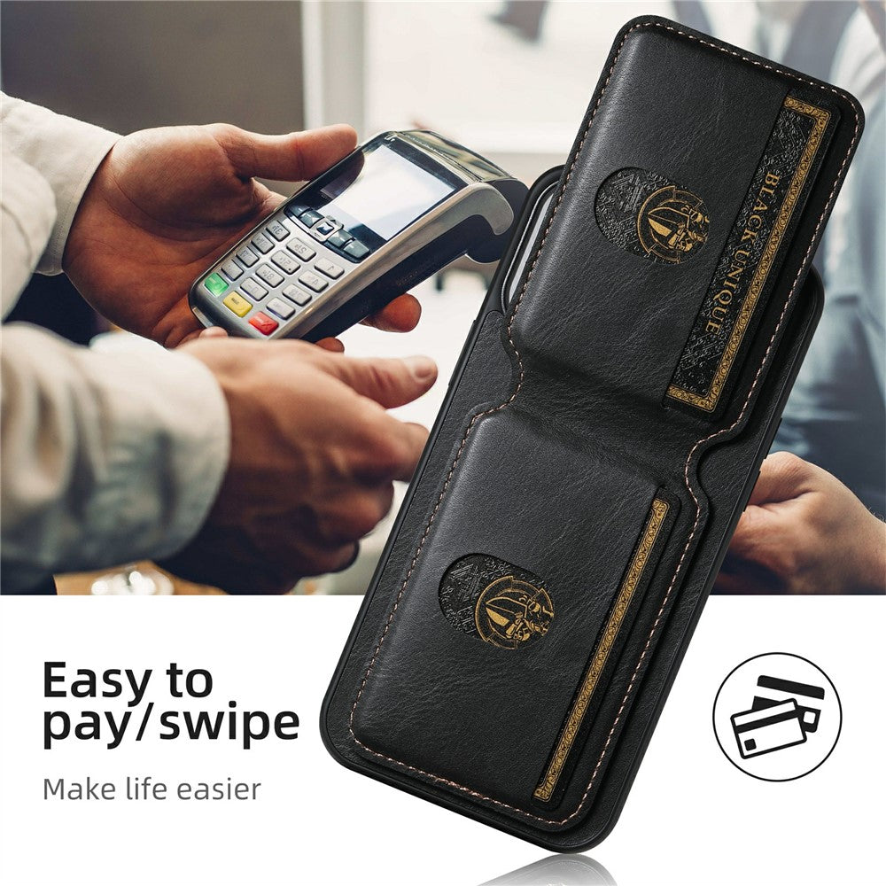 SUTENI H03 For iPhone 11 Pro Waxy Texture Case PU Leather Kickstand Phone Cover