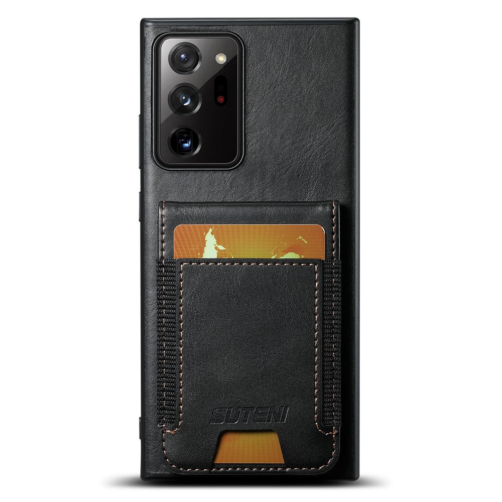 SUTENI H03 For Samsung Galaxy Note20 Ultra / Note20 Ultra 5G Case Waxy Texture Kickstand Phone Cover
