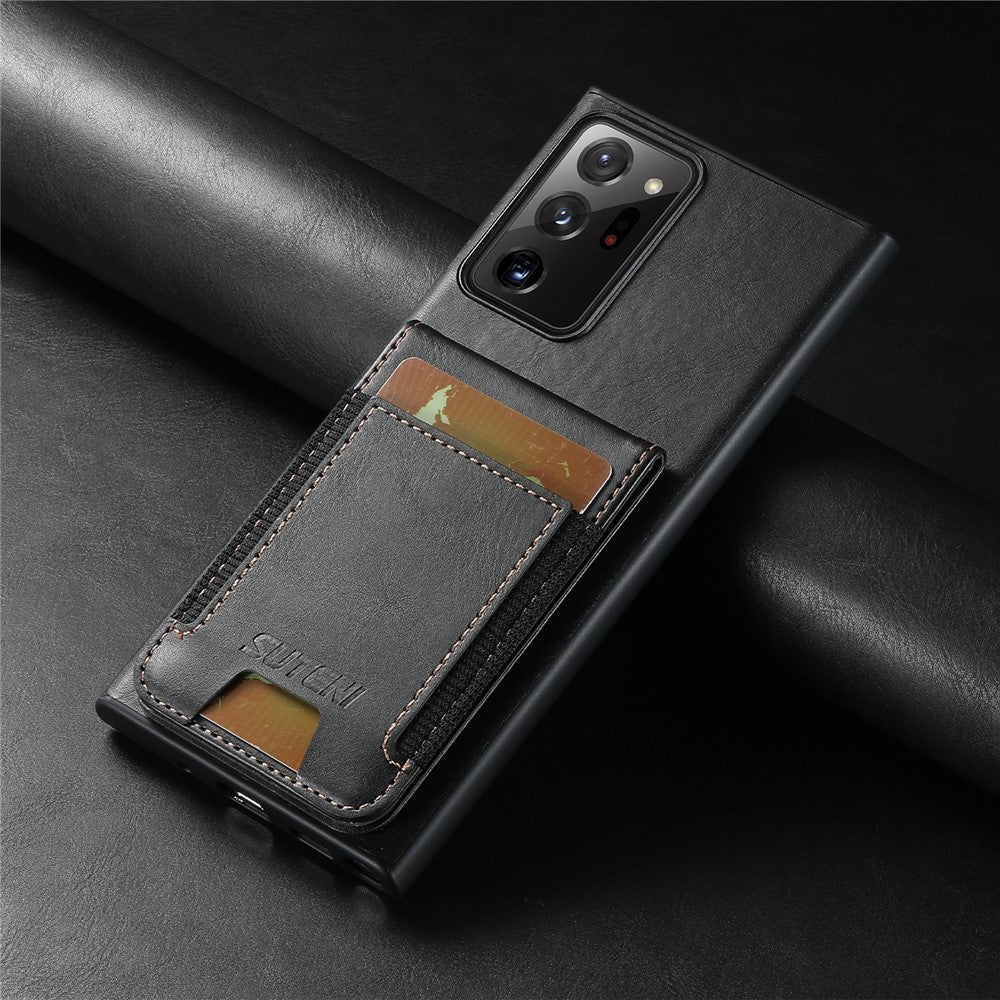 SUTENI H03 For Samsung Galaxy Note20 Ultra / Note20 Ultra 5G Case Waxy Texture Kickstand Phone Cover