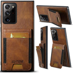 SUTENI H03 For Samsung Galaxy Note20 Ultra / Note20 Ultra 5G Case Waxy Texture Kickstand Phone Cover