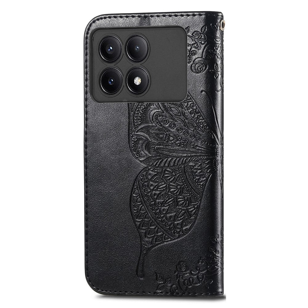 For Xiaomi Redmi K70E 5G / Poco X6 Pro 5G Phone Case Butterfly Pattern Folio Stand View Cover