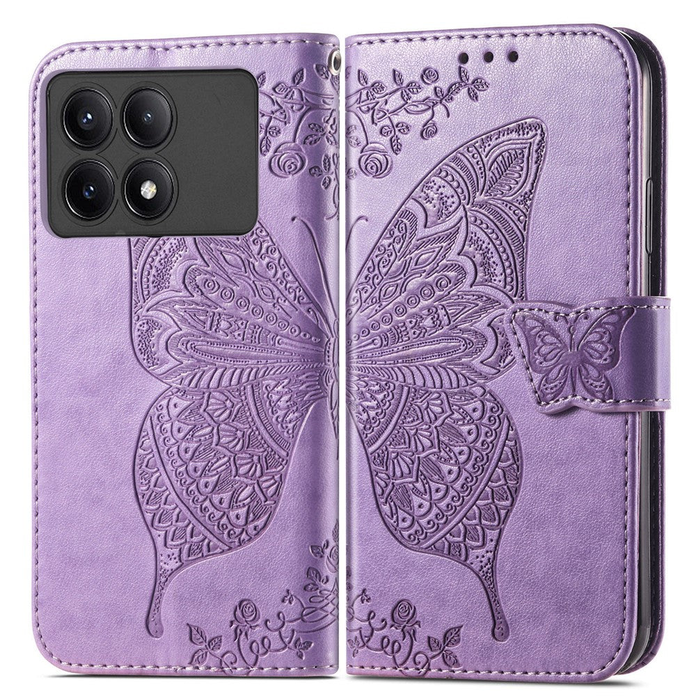 For Xiaomi Redmi K70E 5G / Poco X6 Pro 5G Phone Case Butterfly Pattern Folio Stand View Cover