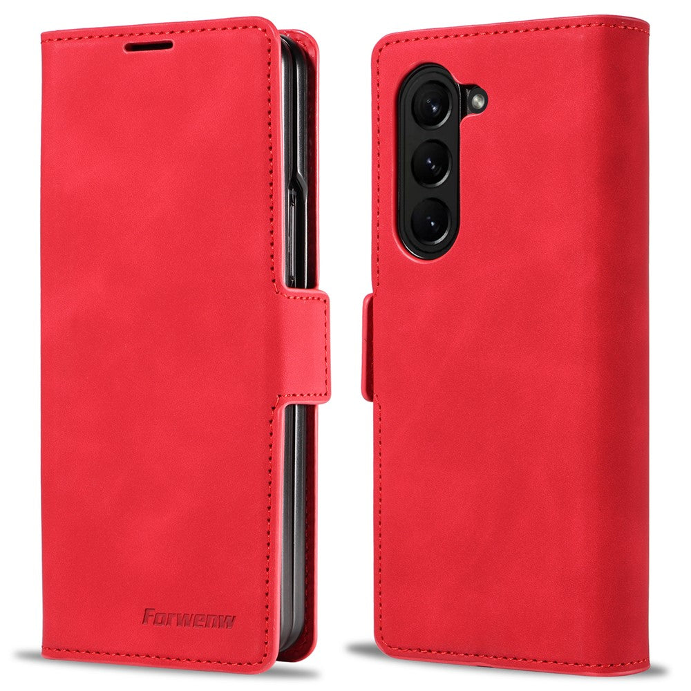 FORWENW Fantasy Series magnetisk mobilcover i skin-touch-læder til Samsung Galaxy Z Fold5 5G