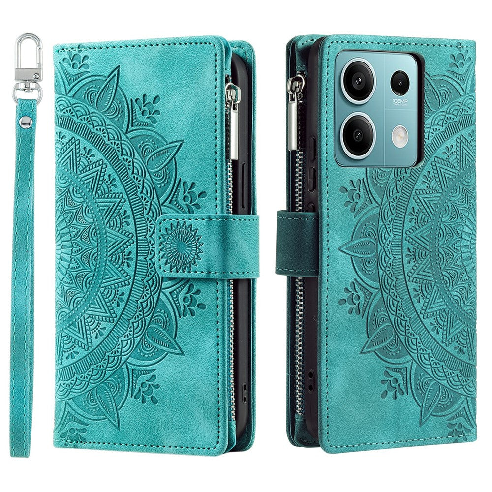 For Xiaomi Redmi Note 13 5G Phone Case Flower Pattern Leather Flip Wallet Cover