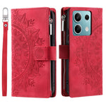 For Xiaomi Redmi Note 13 5G Phone Case Flower Pattern Leather Flip Wallet Cover