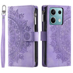For Xiaomi Redmi Note 13 5G Phone Case Flower Pattern Leather Flip Wallet Cover