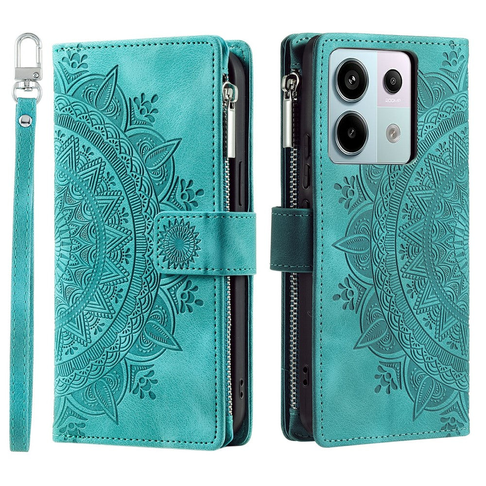 For Xiaomi Redmi Note 13 Pro 5G / Poco X6 5G Phone Case Flower Pattern Leather Flip Cover